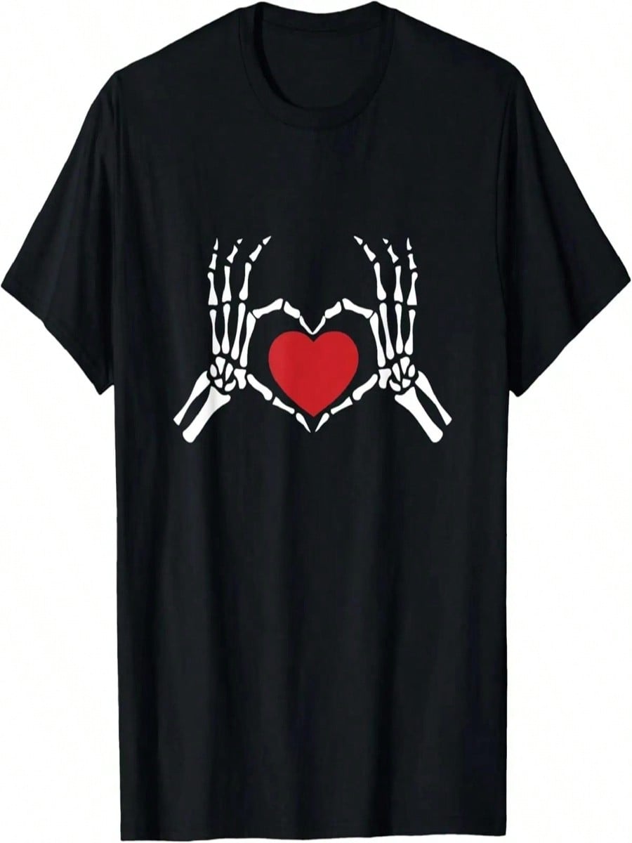 Skeleton Hand Heart Valentines Day Cool Bones Love T-Shirt S