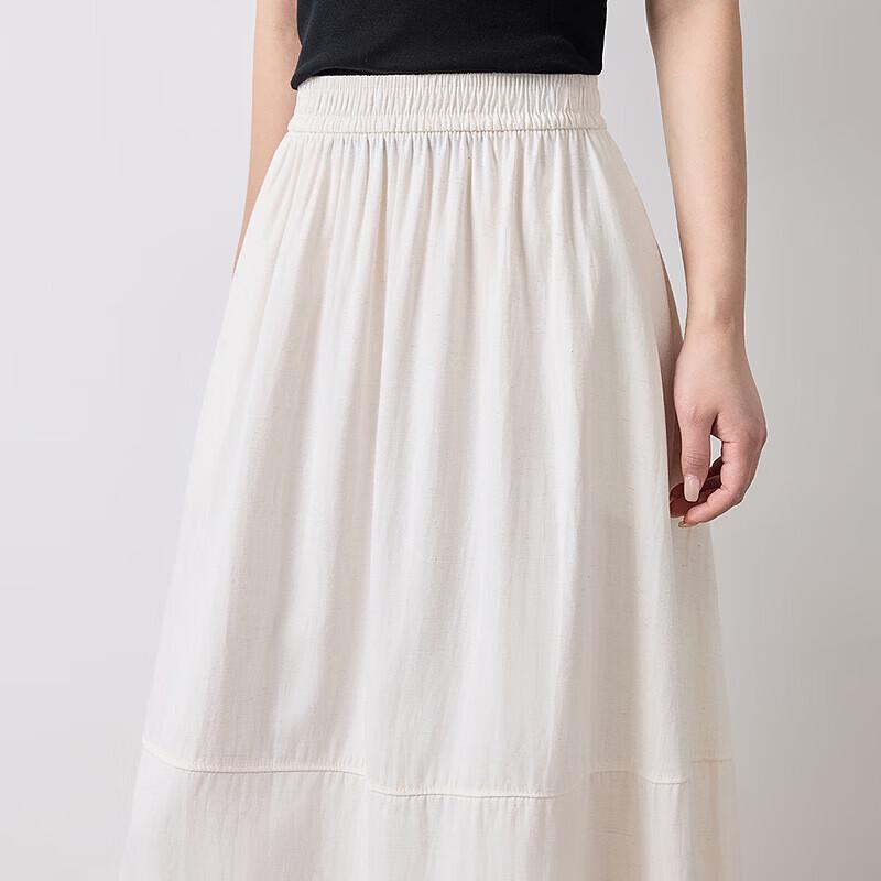 Chuyu Textured High-Waist A-Line Skirt