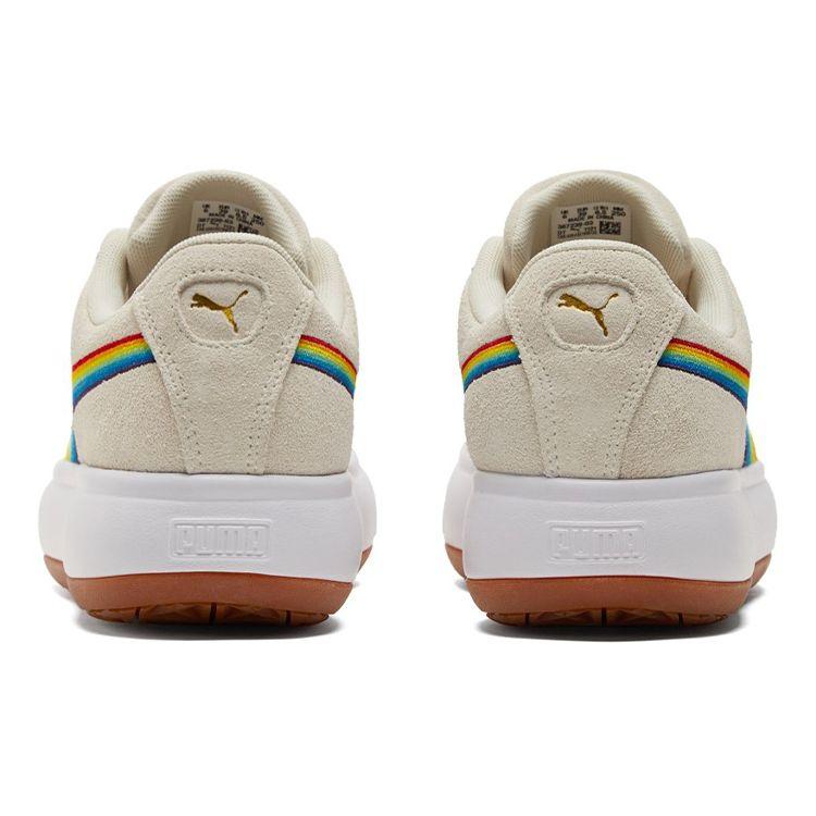 PUMA Women's Off White Suede Mayu Rainbow Low Top Sneakers 387239-03
