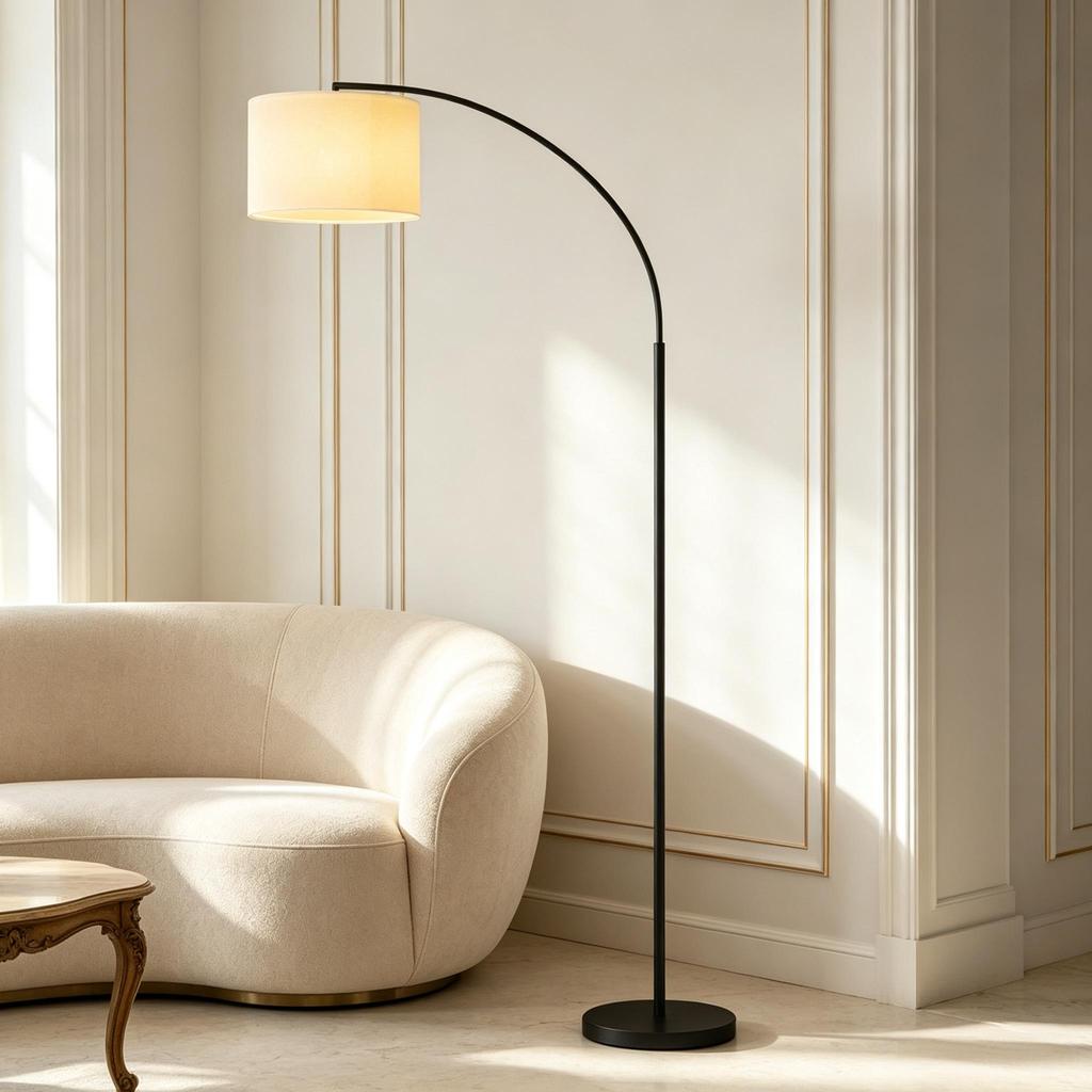 Modern arc floor lamp with remote control, elegant floor lamp, design floor lamp (only with arc floor lamp, battery not included)