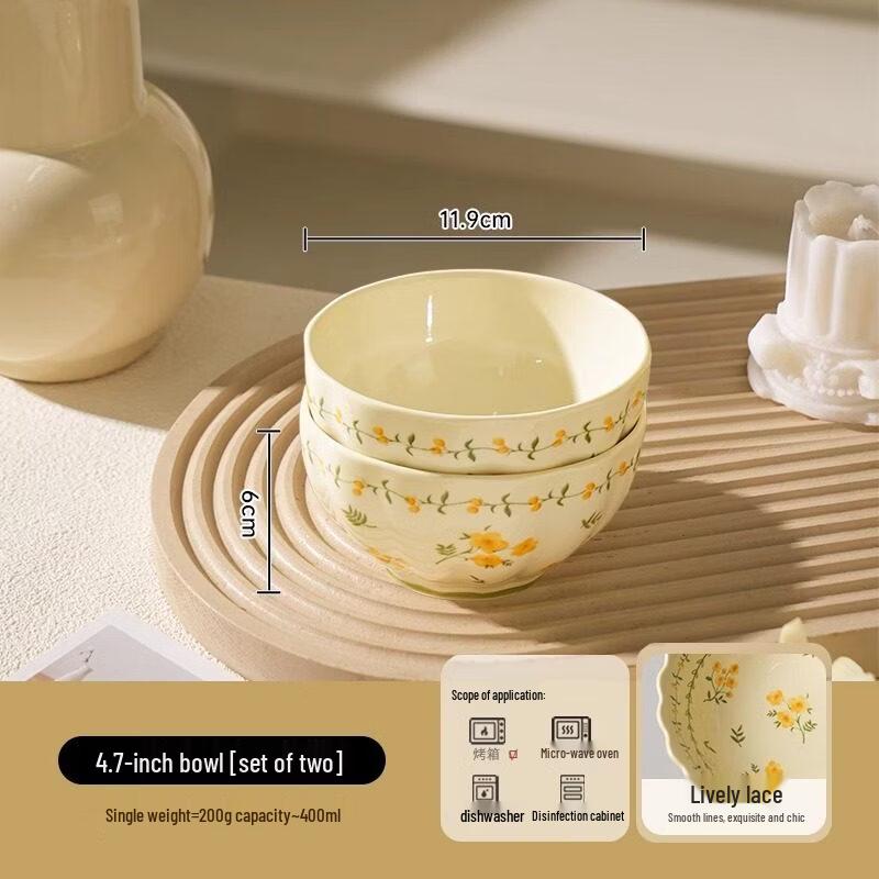 Yuzhuxun Cartoon Ceramic Rice Bowl Set