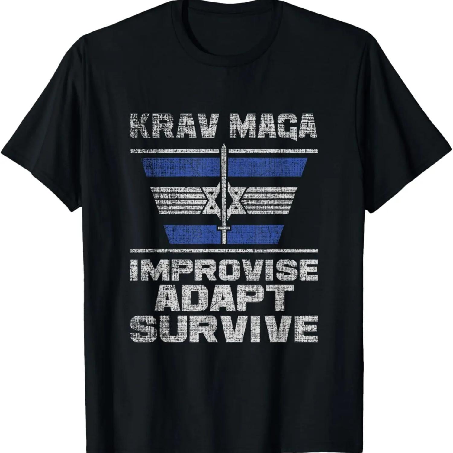 Krav Maga Improvise Adapt Survive - Israeli Self Defense MMA T-Shirt S чёрный