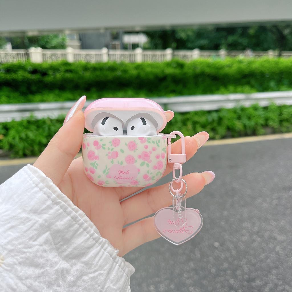 Korean pink small floral AirpodsPro1 earphone case for Apple 1/1/1 generation wireless Bluetooth case