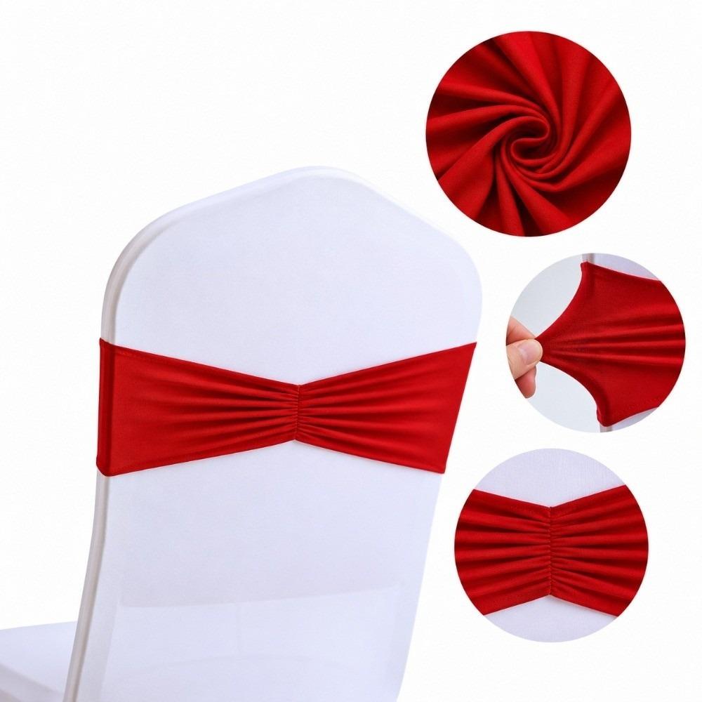 5pcs No Tie Chair Sashes Spandex Material Spandex Chair Sashes Chair Cover Decor Bands For Wedding