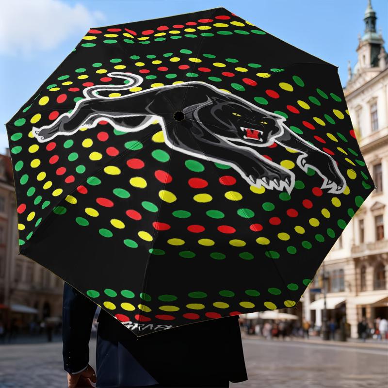Panther Panthers Spirit Umbrella Folding umbrella, automatic umbrella 8-Frame for Travel, camping Use Gift for Halloween Christmas