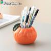 Orange Ceramic Fruit Forks Set Ins Style Solid Color Dessert Forks with Storage Jar Household Decorative
