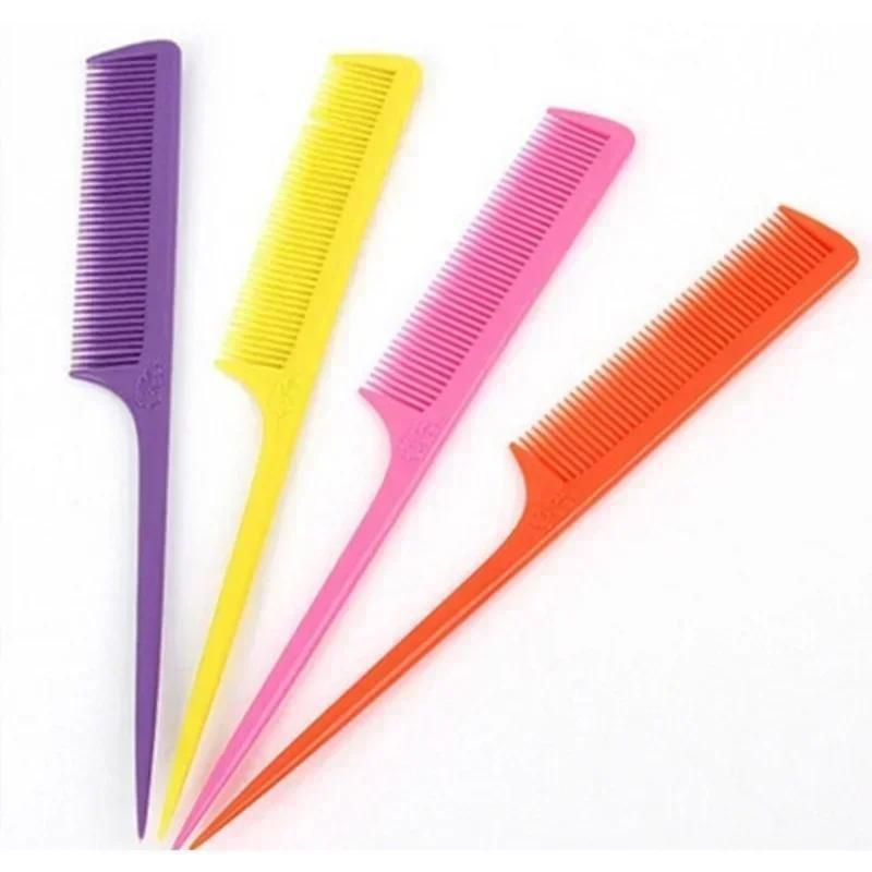 10pcs Pointed Tail Hair Styling Tool Comb Antistatic Hairs Dye Brush Barber Steel Needle Pin Rat Tip Combs Barbers Accessories