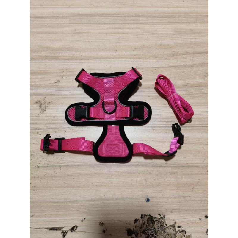 

Легка дихаюча шлея для котів, регульована, стійка до втечі, нагрудний ремінь із швидкознімною пряжкою Pet XS рожевий червоний колір