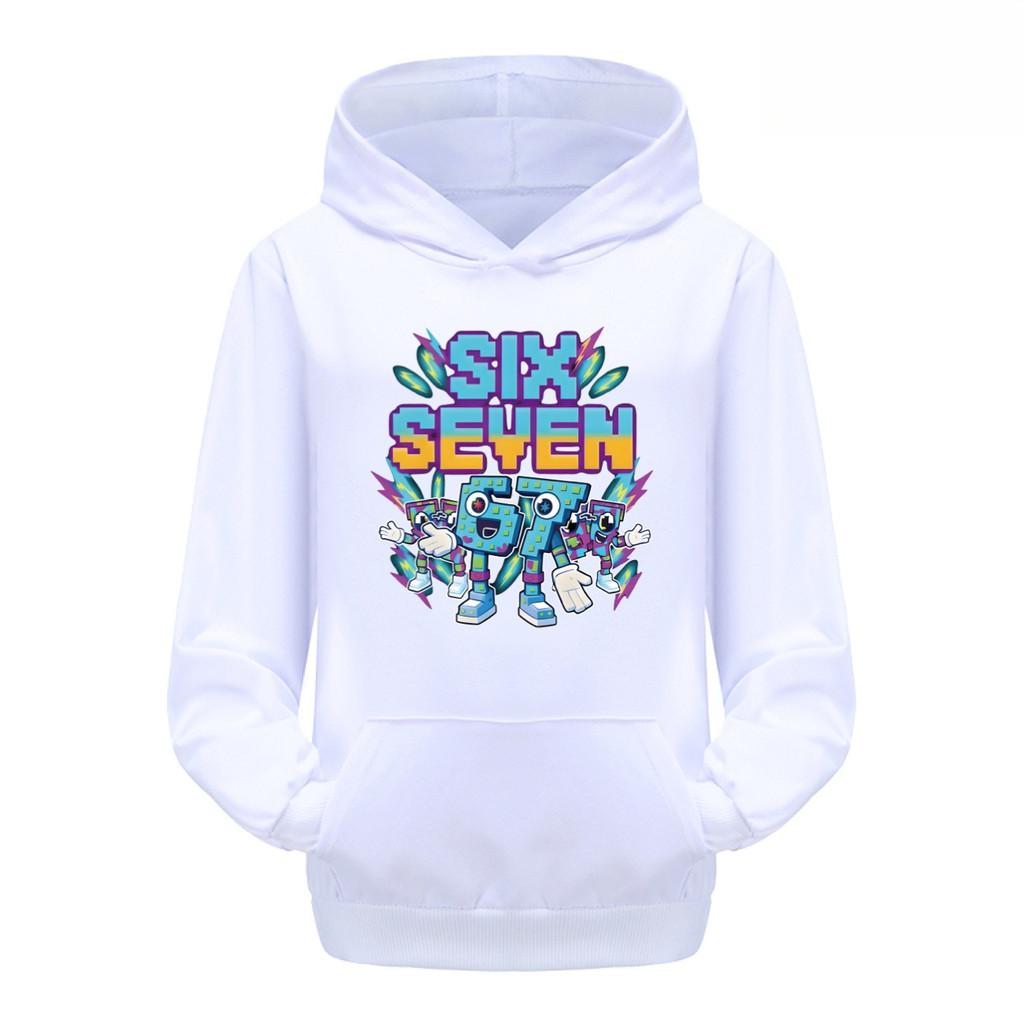 5220 Kinder Jungen Mädchen Steal a Brainrot 67 Six Seven Bedruckter Freizeit-Langarm-Hoodie Top