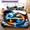 3PC Custom Name Flame Water Harmony Bedding Set Duvet Cover Closure Includes 1 Duvet Cover & 2 Pillowcases for Bedroom