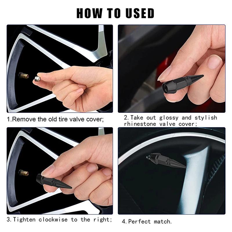 45/60Mm Spiked Valve Caps, Aluminum Dustproof & Waterproof Tire Valve Stem Caps, Suitable For Cars, Trucks And Motorcycles
