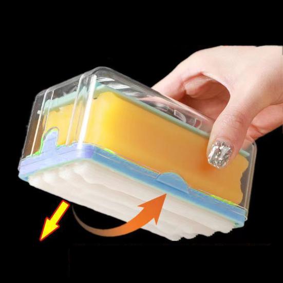 Multifunctional Soap Box with Sponge Rollers Rub-free Spring Quick Drain Shower Laundry Soap Holder Saver Laundry Tools Bathroom Supplies
