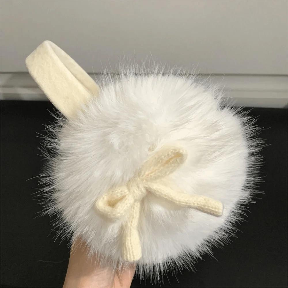 Winter Warm Soft Earmuffs Ear Protection Thickened Fluffy Earflaps Antifreeze Bowknot Ear Warmer For Women Men Outdoor Earmuffs