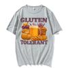 Gluten Tolerant Funny T Shirt Gluten Intolerant Lactose Meme Tee Shirt Unisex Women Fashion Vintage Humor Short Sleeve Tshirt Tops