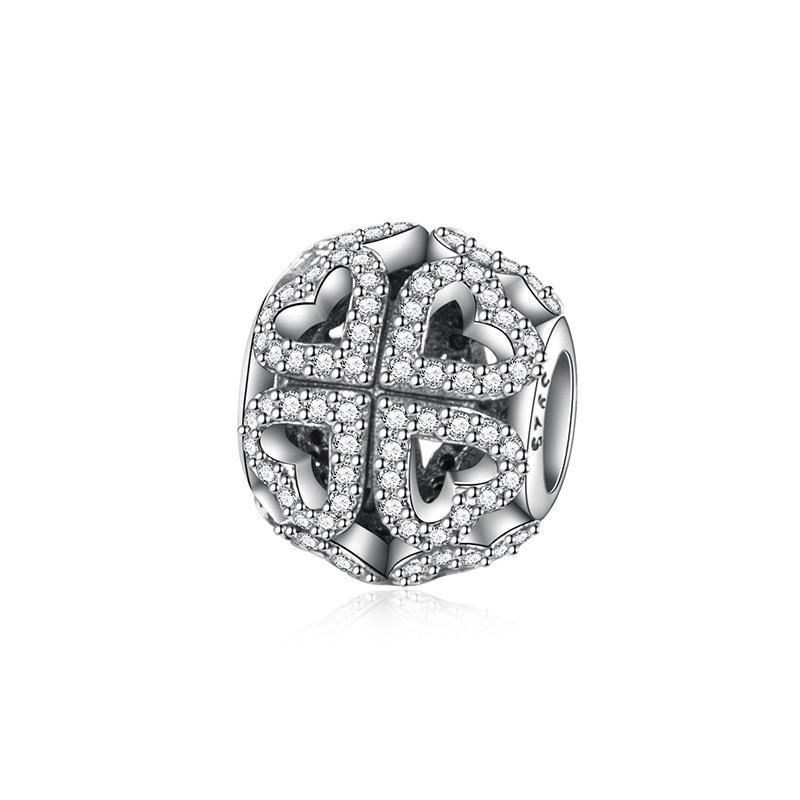 New Hollowed Out Heart-Shaped Charm Bead Fits Perfectly With Original Decorative Bracelet Women'S Jewelry Amulet Copper