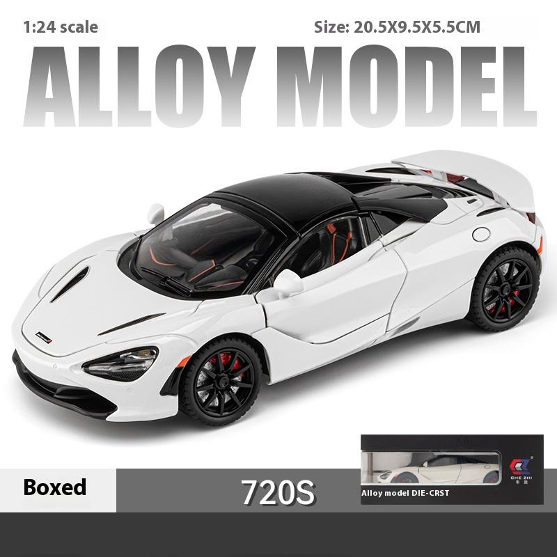 Super Sportcar Toy Simulation 1/24 McLaren 720s Car Model Alloy Die Cast with Sound Light Pull Back Toys Vehicles Models Children Gifts