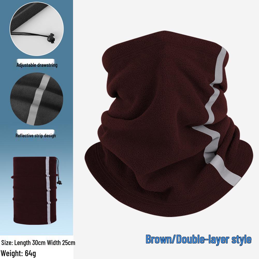 Windproof Winter Cycling Face Mask and Neck Gaiter - Double Layered Fleece Scarf