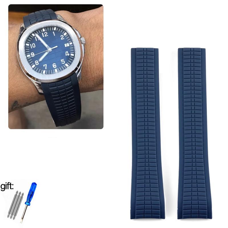 Cinturino per Orologio in Gomma Morbida da 21mm Aquanaut Adatto per Patek Philippe Silicone 5164A 5167A 5168A Cinturino Pieghevole