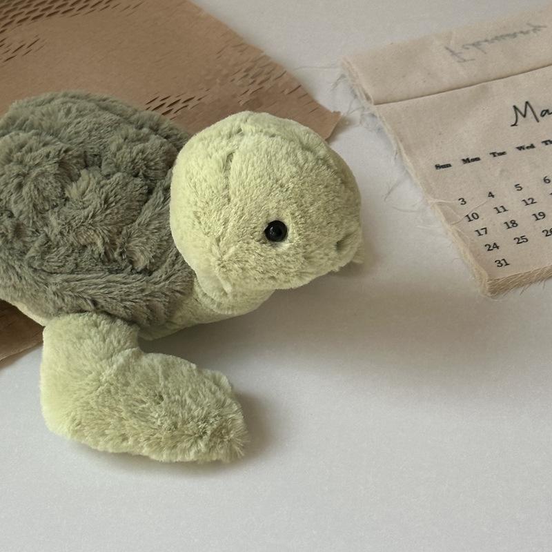 Simulation Cute Turtle Doll Plush Toy Little Green Turtle Doll Doll Children Sleeping on Bed Pillow