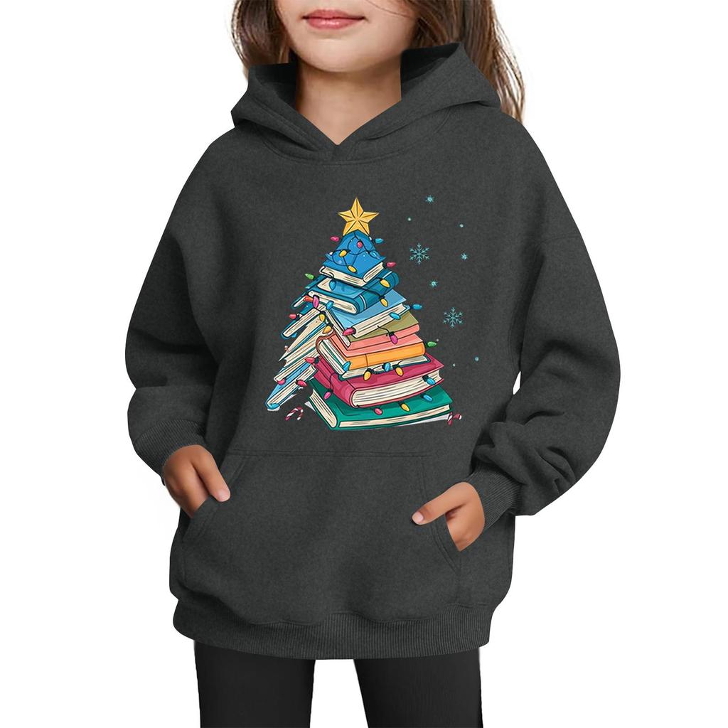 Sweatshirts für Teenager-Mädchen Hoodies Langarm Kordelzug Pullover Niedlicher Aufdruck Übergroßer Hoodie Weihnachten