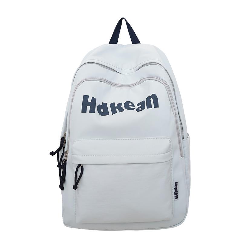 Solid Color Letter Backpack Women's Lightweight Large Capacity Backpack Student Schoolbag