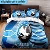 Atalanta Fc Crest 3PCS Print Bedding Set, Includes A Duvet Cover and Two Pillowcases for Bedroom, Dormitory, Suitable for All Seasons