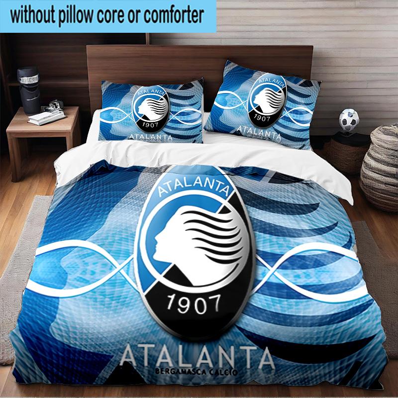 Atalanta Fc Crest 3PCS Print Bedding Set, Includes A Duvet Cover and Two Pillowcases for Bedroom, Dormitory, Suitable for All Seasons