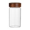 Coffee Bean Glass Sealed Jar Tea Coffee Powder Spice Sealed Storage Jar Acacia Wood Lid Glass Jar