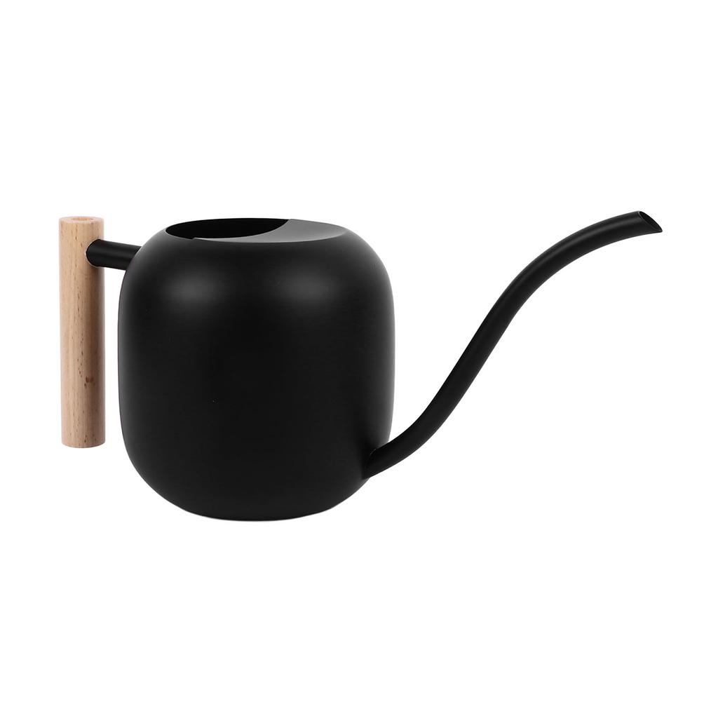 Metal Watering Can Wooden Handle Long Spout Watering Can Pot for Indoor House Plants Bonsai Outdoor Garden Flower 1.2L