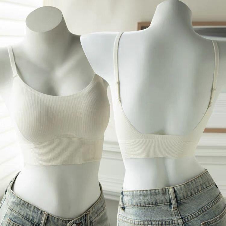 Top na cienkich ramiączkach bez pleców Bielizna damska Letni Cienki Push-Up Usztywniany Okrycie Wierzchnie Top Wewnętrzny