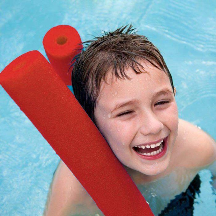 Nouille de piscine en mousse 150 cm (59") rouge - Tube flottant cylindrique, aide à la flottaison récréative