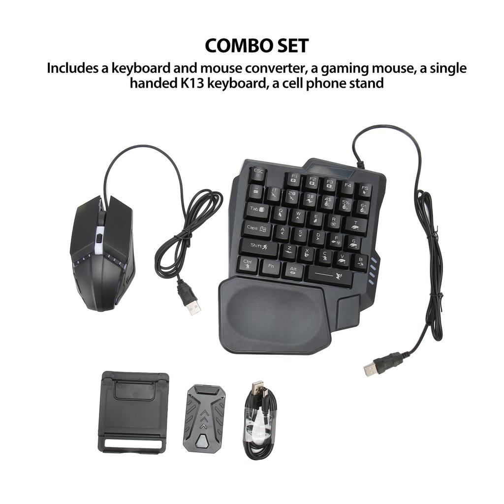 Game Keyboard Mouse Combo Plug and Play Mouse Converter 4 in 1 Mobile Game Combo Pack 5V 2000mA Output for Game Playing