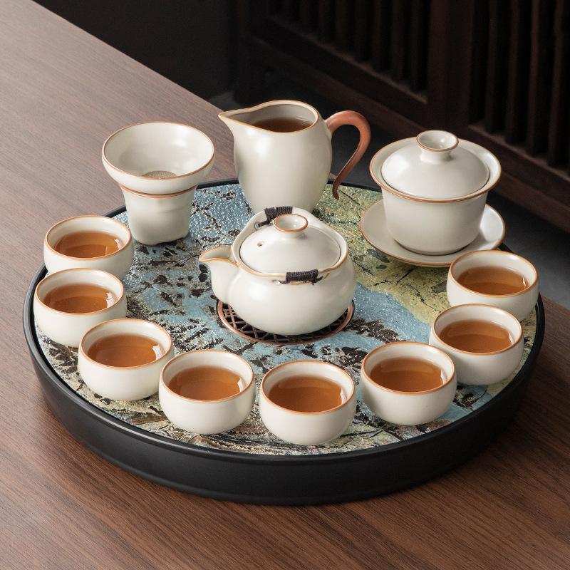 New Ceramic Kung Fu Tea Set, Home Office Tea, Special Teapot for Making Tea, a Complete Set of Teacups and Tea Tables