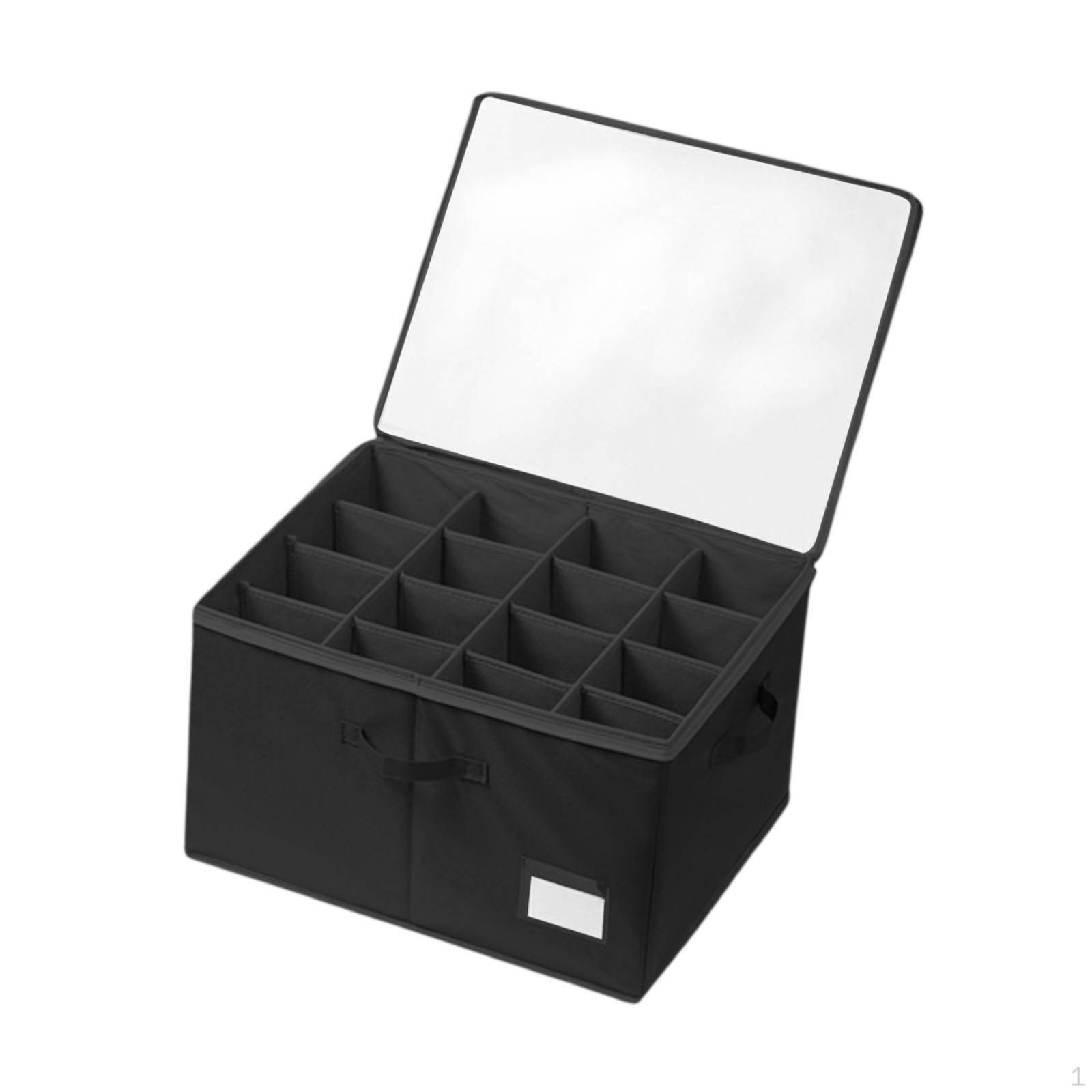 

Органайзер для обуви, пылезащитный, 16 отделений, регулируемые разделители, коробка, чехол для шкафа-прихожей чёрный