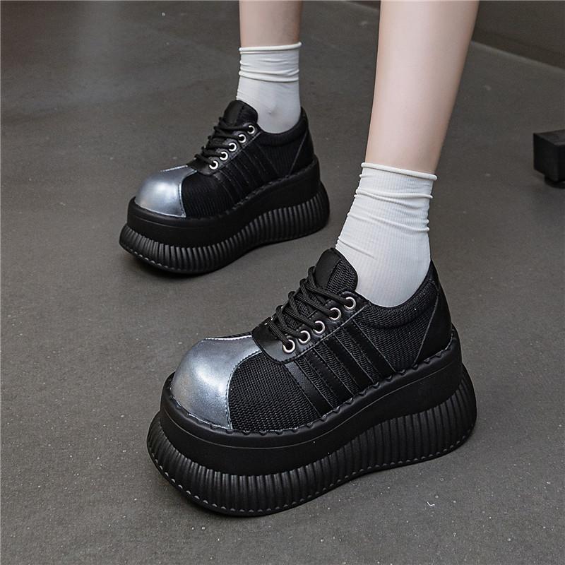 Punk Thick-soled Muffin Single Women's Height Increased By 8 Cm Leisure Sports Personality Niche Platform Sneakers Shoes