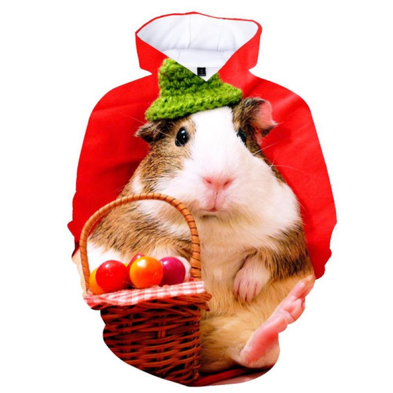 Hoodie mit 3D-Aufdruck „Tier-Meerschweinchen“ für Damen, y2k, lässige Mode, Kapuzenshirt, Pullover, Sweatshirts, übergroße Unisex-Kleidung