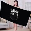 Black And White S-StussyS Anime Beach Swimming Towel Soft Absorbent Washcloth Children's Gifts for Kids Travel Camping Gym