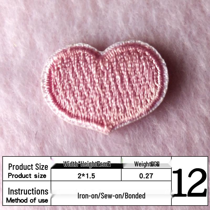 Na Yang Heart Embroidery Self-Adhesive Patch for DIY Clothing and Decoration