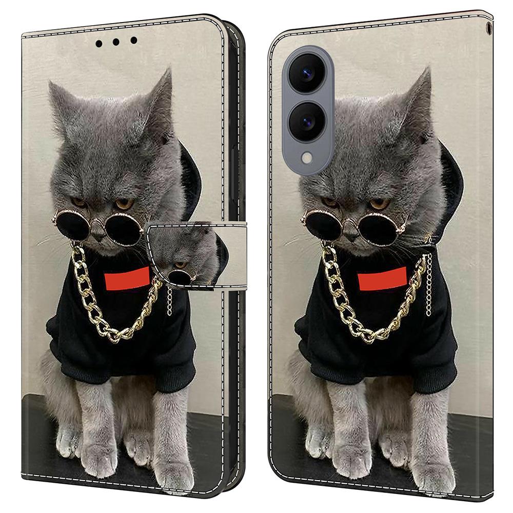 For Samsung Galaxy S25 Edge Leather Case Pattern Printing Wallet Stand Flip Phone Cover