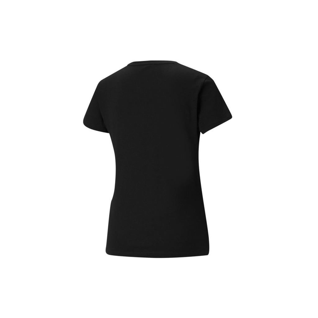 Puma Multicoloured Logo Sports Casual Breathable Letter Print Round Neck Short Sleeve T-Shirt Women Tops Black 845603-01