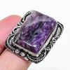 Natural Russian Charoite Gemstone 925 Sterling Silver Jewelry Ring Size 8 AR-18165