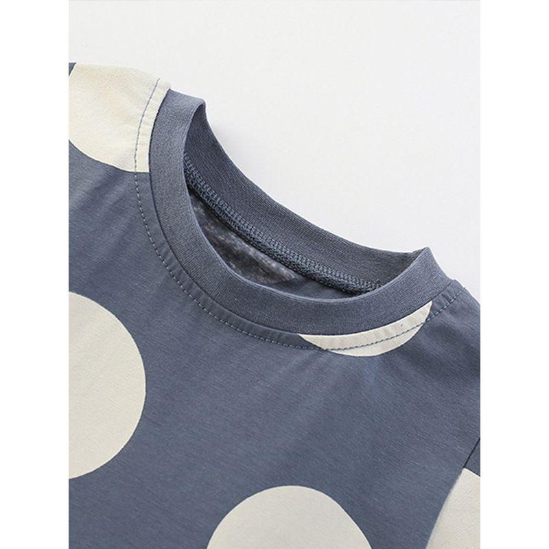Malwee Girls' Dress Summer New Style Round Neck Short Sleeve Cute Girl Dress European and American Style Children's Princess Dress