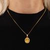 Qiong Yao 18k Gold-Plated Jesus Guardian Chain Necklace - Stainless Steel, Fashion Jewelry