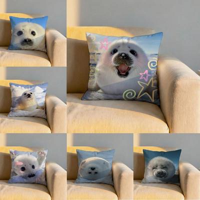 Seal Animal Cute Cushion Cover Soft Reversible Durable Pillow Cover MultiScene Use for Home Car Daily Comfort