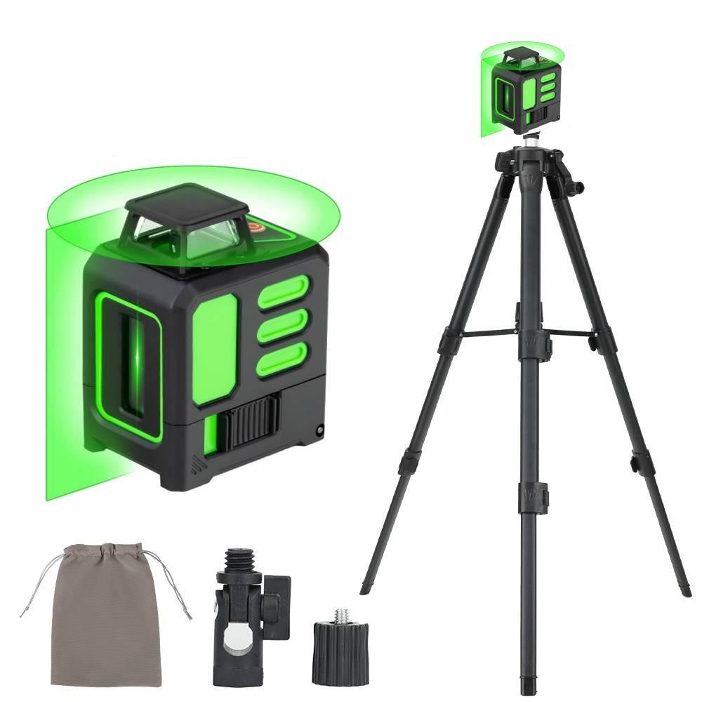 Compact Green Laser Level Meter with Auto Leveling & Rotating Crosshair