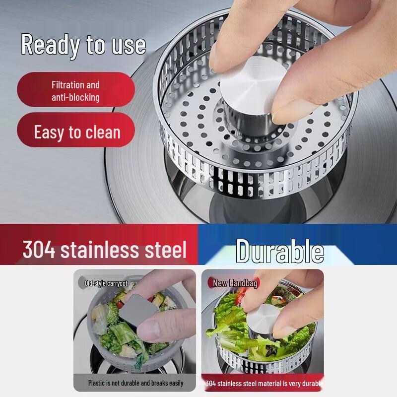 Stainless Steel Pop-up Sink Strainer