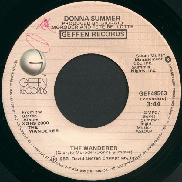 

7inch Record DONNA SUMMER - The Wanderer GEF49563 Geffen Records 1980 Canada Dance & Electronica Used