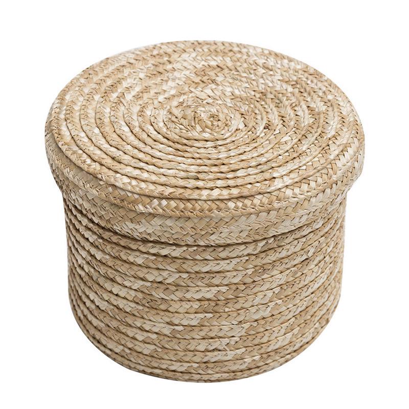 Woven Straw Storage Basket for Toys, Desktop Organizing, Cosmetics, or Gifts