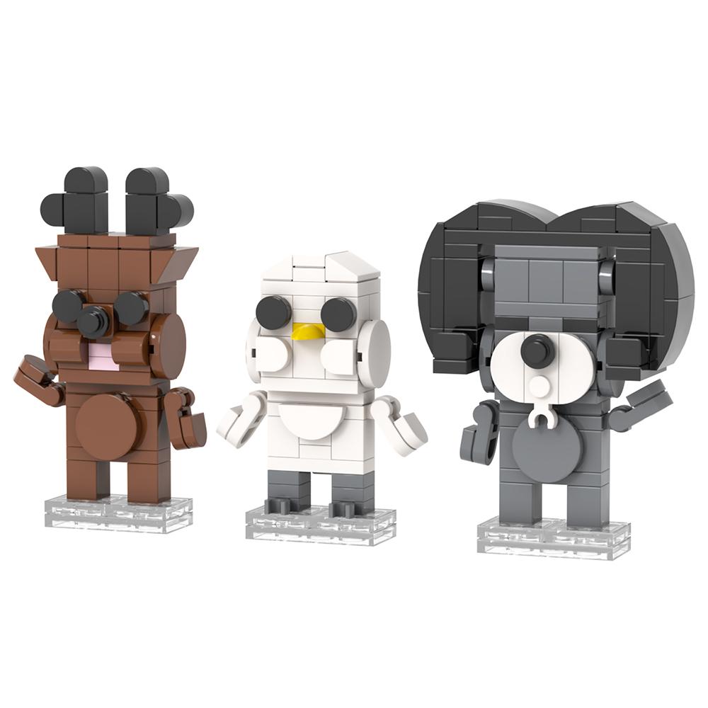 MOOXI MOC Hot Horror Game 99 Nights Figure Animal Deer Owl Goat Model DIY Building Blocks Toy For Kid Adult Brick Birthday Gifts