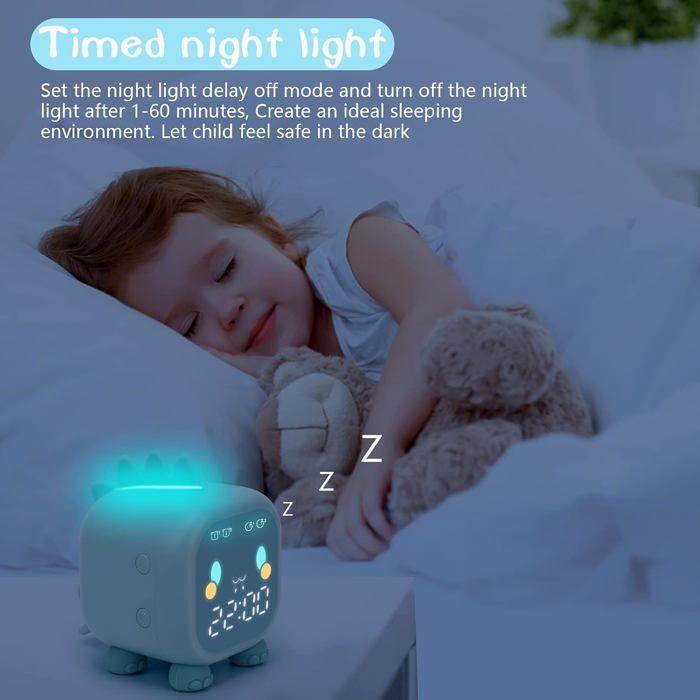 Réveil pour enfants - CZYDDD - Dinosaure mignon - Veilleuse - Minuteur 1–60 min - Entraîneur de sommeil